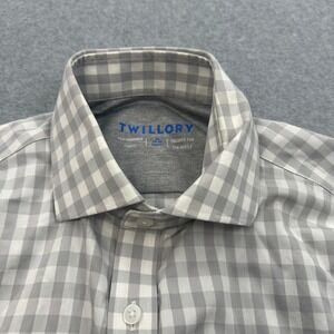 Twillory Performance Dress Shirt Tailored for the Hustle Gray Gingham 14.5/34-35